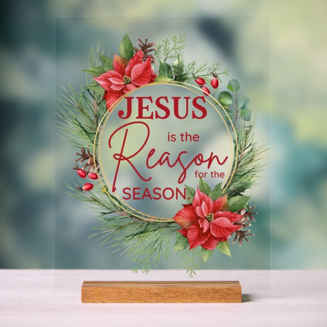 Señal Acrílica Jesús es la razón para los Navidades de temporada (Neutral )