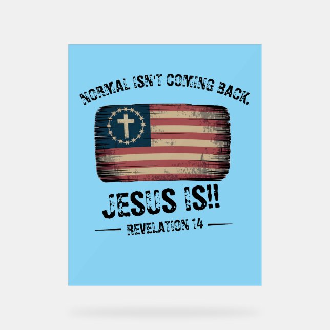 Señal Acrílica Jesús Está Regresando (Anverso)