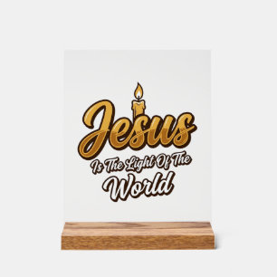 Señal Acrílica Jesus Luz del Mundo Vela Cristiana Vector_1