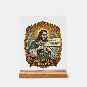 Señal Acrílica Jesús Mal Mensaje de Autocorrección Jefe Vergonzos