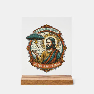 Señal Acrílica Jesús molesto Nube oscura de lluvia Relámpago Clim