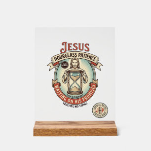 Señal Acrílica Jesús Reloj de Arena Paciencia Jesús Reloj de Aren