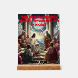 Señal Acrílica Jesús y los Discípulos: Mateo 19:26