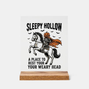 Señal Acrílica Jinete sin Cabeza de Sleepy Hollow Halloween Vinta