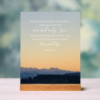 Señal Acrílica John 3:16 Personalizado Texto | Foto original de l