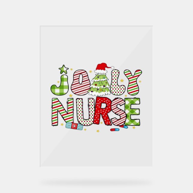Señal Acrílica Jolly Nurse, camiseta clásica de Halloween (Anverso)