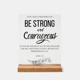 Señal Acrílica Joshua 1:9 Sean cristianos fuertes y valientes