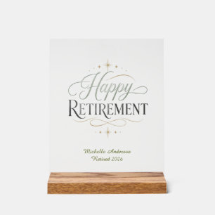 Señal Acrílica Jubilación Feliz Nombre Personalizado
