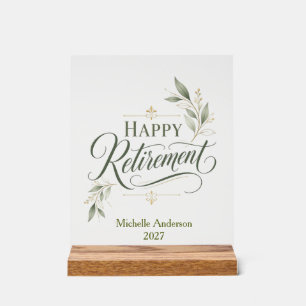 Señal Acrílica Jubilación Feliz Nombre Personalizado