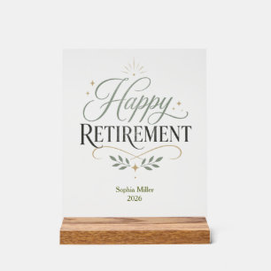 Señal Acrílica Jubilación Feliz Nombre Personalizado