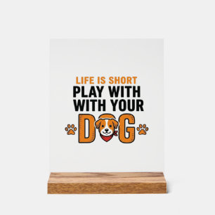 Señal Acrílica Juega Con Tu Perro Diseño De Grabado Antiguo Diver