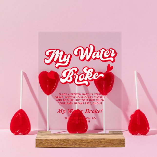 Señal Acrílica Juego de San Valentín Baby Shower Mi salto de agua (Subido por el creador)