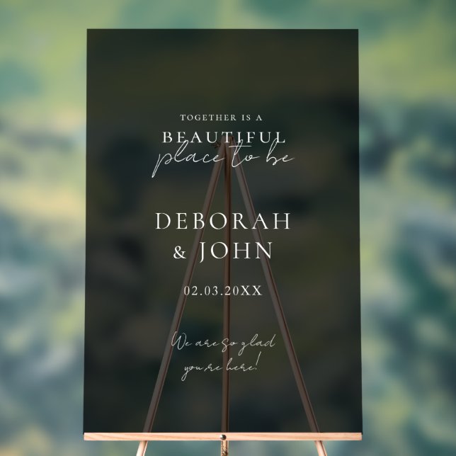 Señal Acrílica ¡Juntos es un hermoso lugar para estar! Elegante, (Neutral )