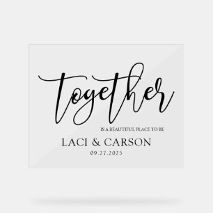 Señal Acrílica Juntos es un hermoso lugar para ser Rótulo Boda