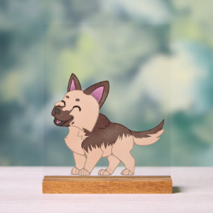 Señal Acrílica Kawaii German Shepherd Dog