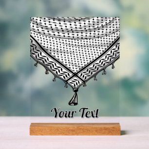 Señal Acrílica Keffiyeh palestino Scarf tejido tradicional