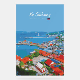 Señal Acrílica Ko Sichang, Tailandia - Vista vibrante del puerto