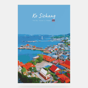 Señal Acrílica Ko Sichang, Tailandia - Vista vibrante del puerto