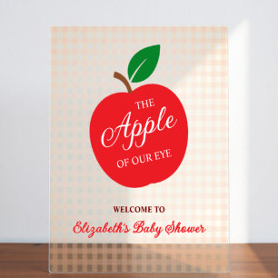 Señal Acrílica La Apple De Nuestro Baby Shower Ojo