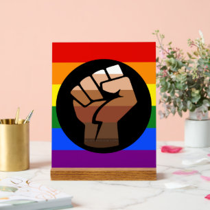 Señal Acrílica La bandera de color de gente queer de SlipperyJoe'