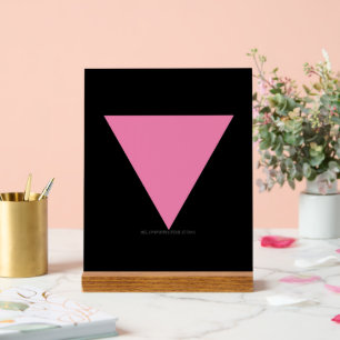 Señal Acrílica La bandera del triángulo rosa de SlipperyJoe's sím