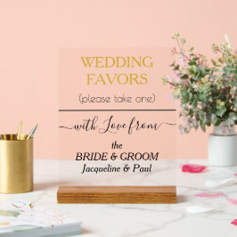 Señal Acrílica La Boda De Tono De Oro Favorece La Tipografía NOMB