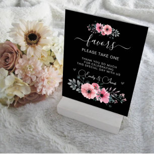 Señal Acrílica La boda floral favorece el Rótulo de mesa, los fav
