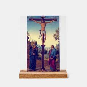 Señal Acrílica La Crucifixión con la Virgen de Pietro Perugino