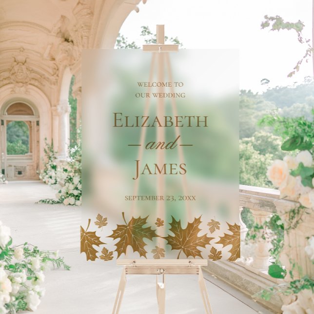 Señal Acrílica La elegante y sencilla caída del oro deja la bienv (Subido por el creador)