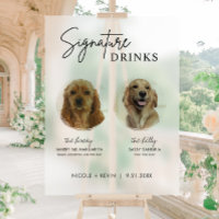 La firma del perro bebe Rótulo Boda Bar Rótulo acr