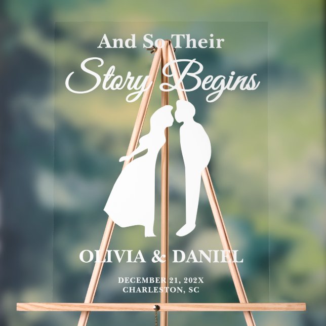 Señal Acrílica La historia comienza con la bienvenida editable de (Neutral )