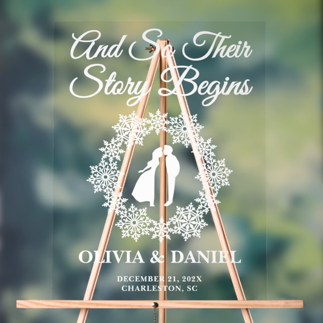 Señal Acrílica La historia comienza la bienvenida a la Boda de In (Neutral )