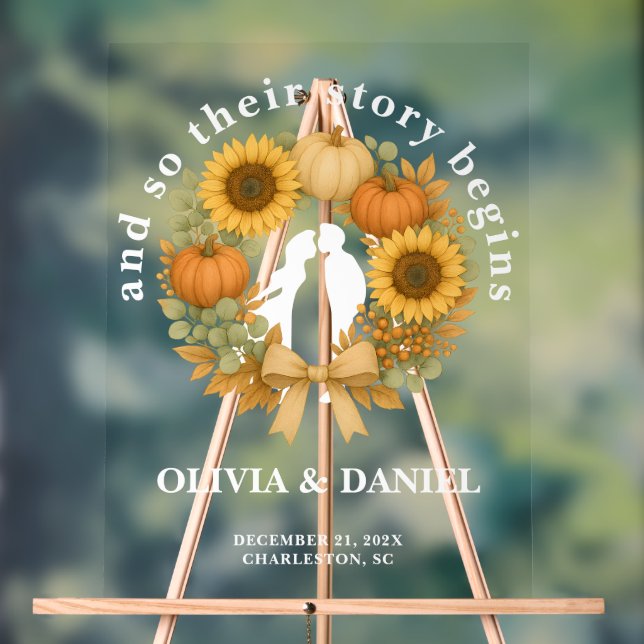 Señal Acrílica La historia comienza la bienvenida a la guirnalda  (Neutral )