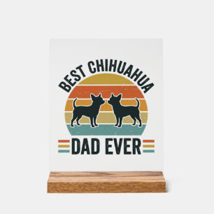 Señal Acrílica La Mejor Camiseta de Padre de Chihuahua Vintage Am