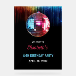 Señal Acrílica La moda colorida en mi cumpleaños de la era de los