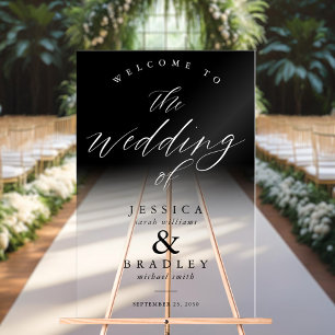 Señal Acrílica La Moda moderna y elegante Ombre Boda Bienvenida