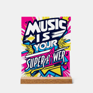 Señal Acrílica La Música es tu Superpoder