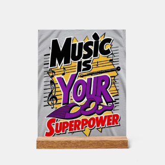 Señal Acrílica La Música es tu Superpoder opción 3