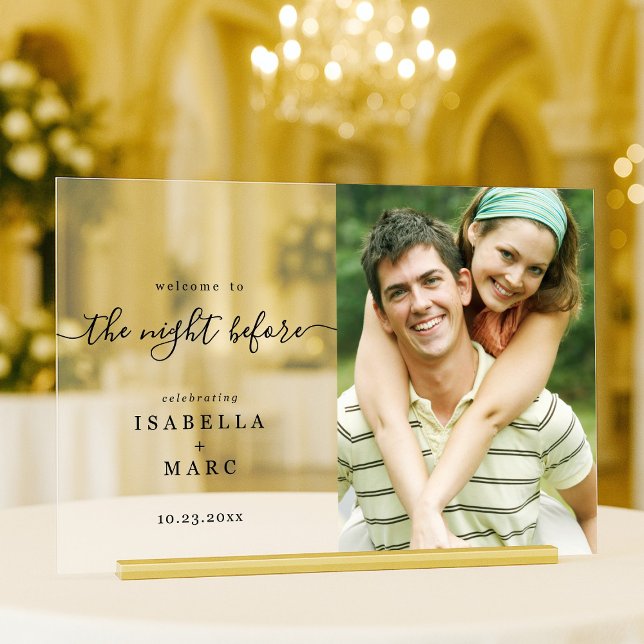 Señal Acrílica La noche anterior con foto para ensayo Boda (Subido por el creador)