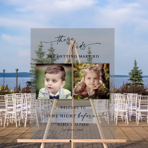 Señal Acrílica La noche antes del Boda de fotos de niños