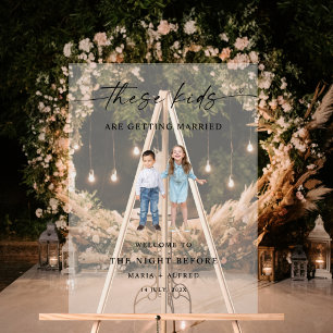 Señal Acrílica La noche antes del Boda de fotos de niños
