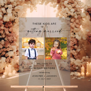 Señal Acrílica La noche antes del Boda de fotos de niños