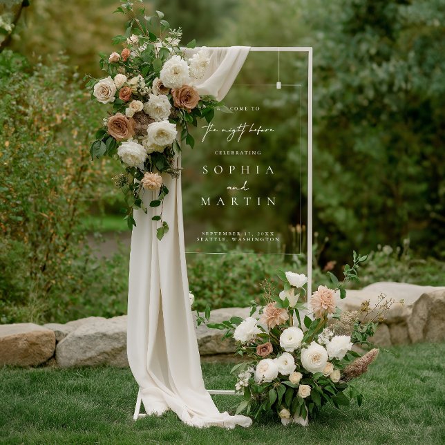 Señal Acrílica La noche antes del signo de bienvenida acrílico Bo (The Night Before Wedding Acrylic Welcome Sign)