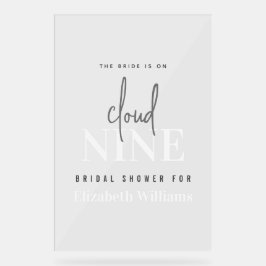 Señal Acrílica La Novia está en la Novena Nube de Despedida de So