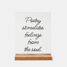 La poesía estimula el Rótulo acrílico