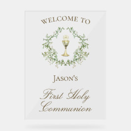 Señal Acrílica La vegetación del primer escudo de cáliz de la com