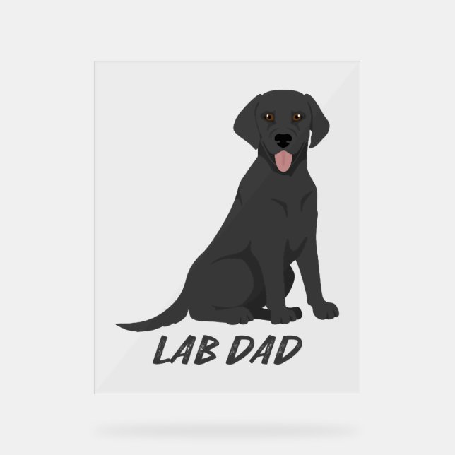 Señal Acrílica Labrador Mom SVG - Dog Silhouette & Paw Print Desi (Anverso)