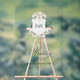 Señal Acrílica Lakeside Ducks Laurel Escudo Monograma Boda