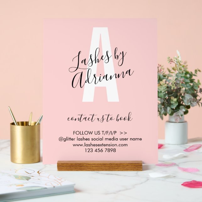 Señal Acrílica Lash Extension Business Makeup Stylist (Boda)