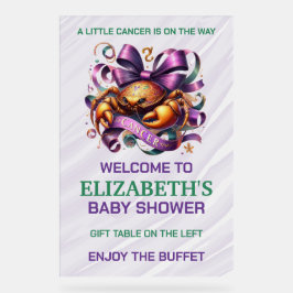 Señal Acrílica Lavender and Green Cancer Zodiac Baby Shower